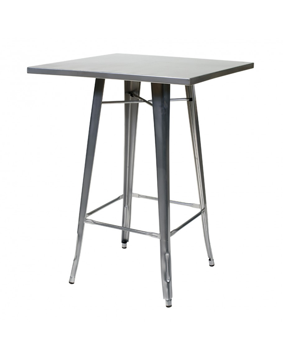 engrom Square Metal Cocktail Table Set, Gunmetal Grey